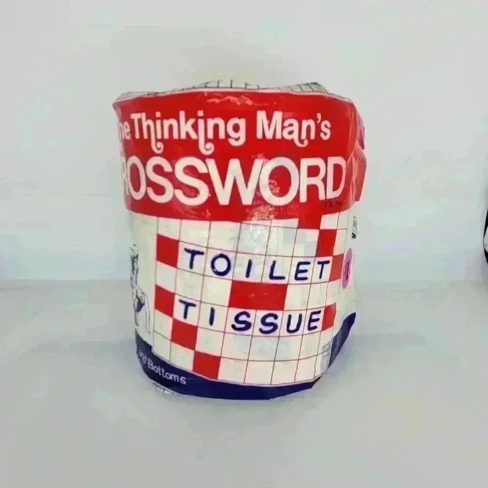 VTG 1975 Crossword Puzzle Toilet Tissue Paper The Thinking Man's Bathroom